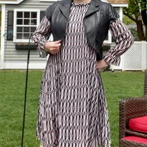 Pleated Sheer Midi Dress